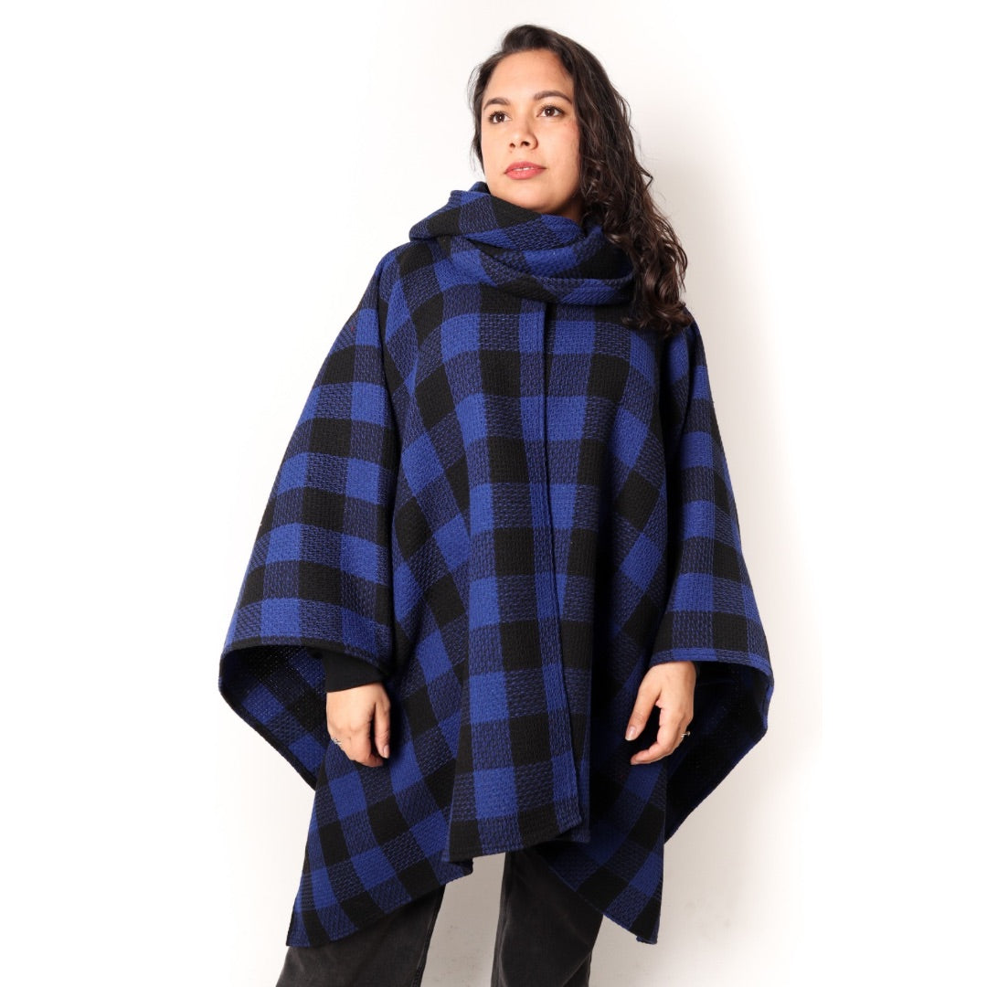 CAPA KAI GORRO | CUADRILLÉ AZUL Y NEGRO