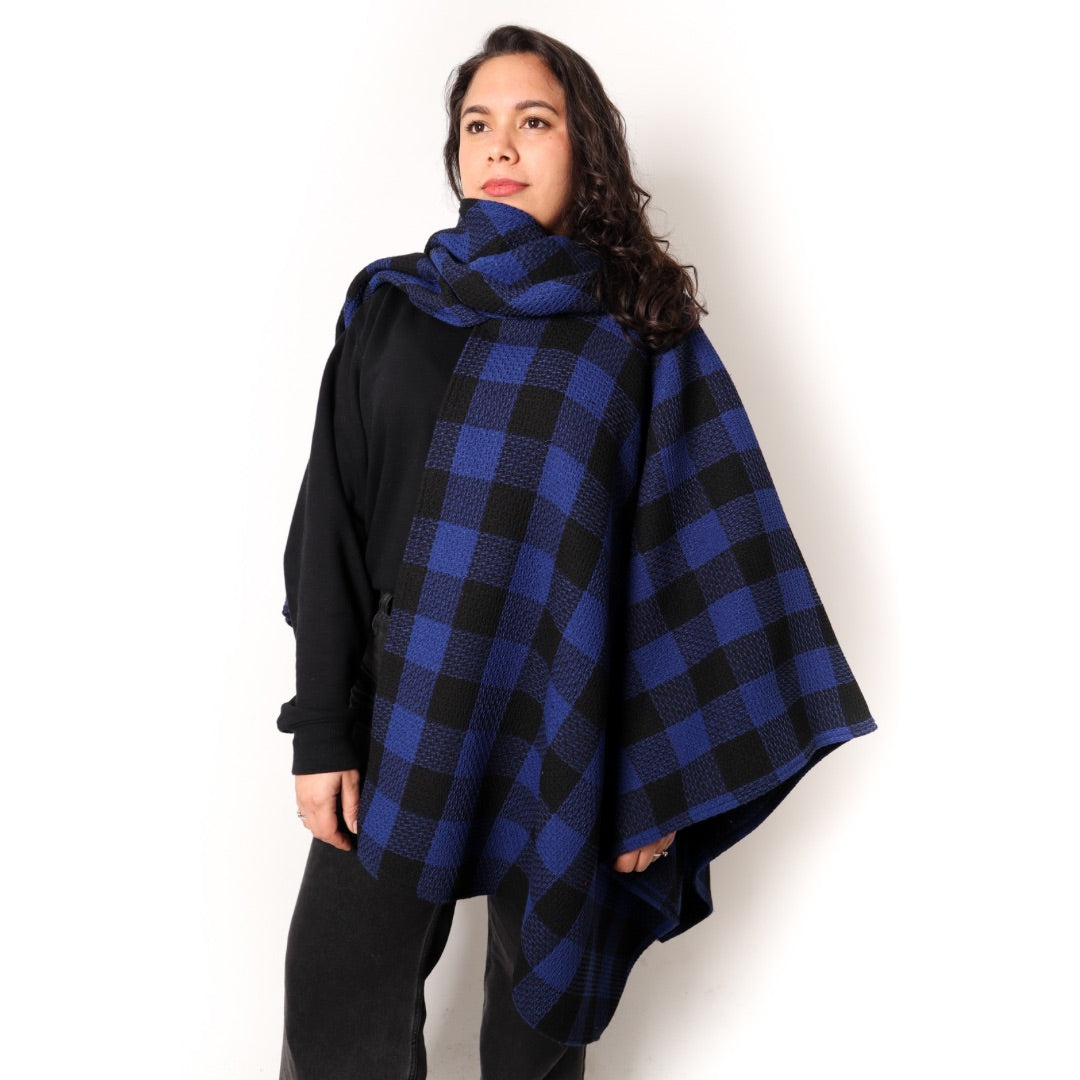 CAPA KAI GORRO | CUADRILLÉ AZUL Y NEGRO